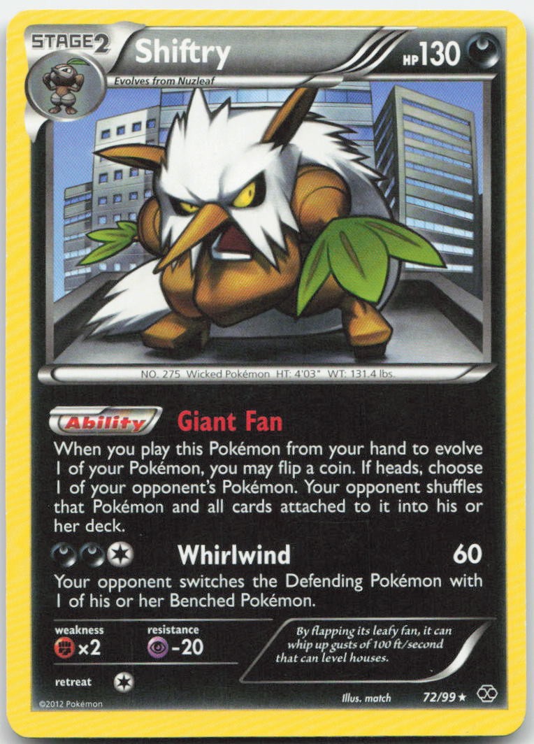 Shiftry 72/99 Rare Next Destinies Pokemon Lightly Played