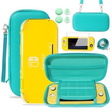 Switch Lite Carrying Case Bundle w/ Protective Cover Screen Protector Thumb Grip