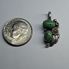 Old Pawn Sterling Estate Native American pendant.  Genuine Turquoise. Handmade  — photo 4