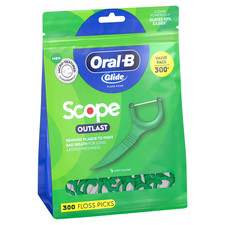 Oral-B Glide Scope Outlast Floss Picks Mint 300 Ct  Fresh Breath Care