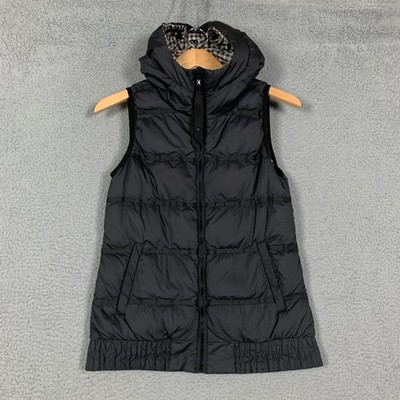 Lululemon Chilly Chill Puffy Vest Women's 4 Black/Gingham Reversible Zip Hooded