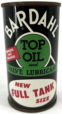 1960's BARDAHL TOP OIL and Valve Lubricant 6 Ounce Advertising Can - NICE!!!