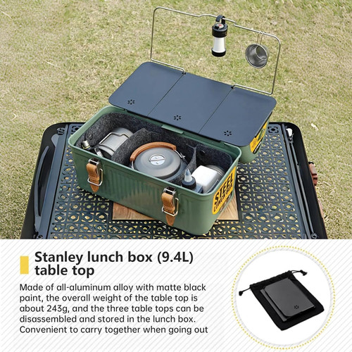 Plateau Métal Pour Boîte à Lunch Stanley 9.4L – Neuf, Pliable, Noir