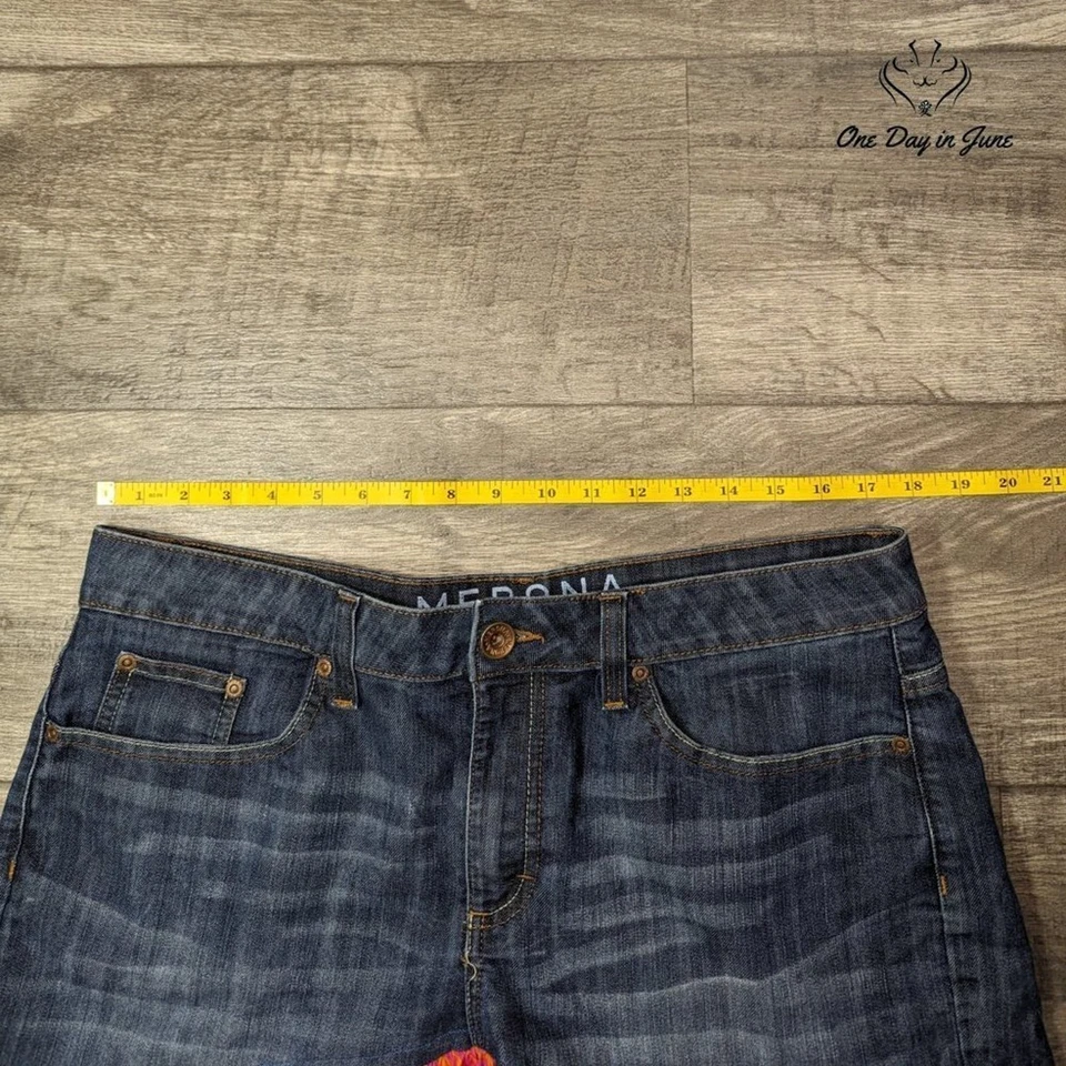 Saia jeans Merona cintura média tamanho 14 - Imagem 3 de 4