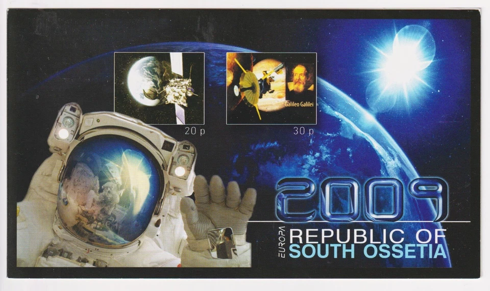 Selos perfeitos no livreto Europa CEPT Space 2009 da Ossétia do Sul avdpz - Imagem 2 de 4