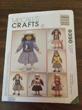 McCalls pattern 9390 jumpers for 18 inch dolls uncut