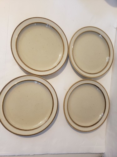 Piatto pane Rainbow Stoneware CAPRI 651 7 1/8" beige con righe marroni Giappone vintage - Foto 10 di 12