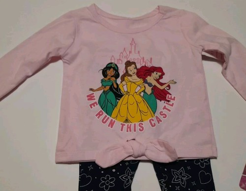 Disney Princess Pink Girls Top and Bottom Pant Set - Size 12 Months NWT - Picture 3 of 6