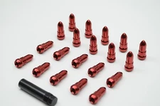 1320 Performance Bullet style Steel lug nuts 12x1.25 red 20pcs low profile