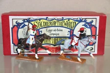 TROPHY MINIATURES EGYPT & SUDAN WAR MOUNTED DERVISH SOLDIERS CHARGING 8pjm
