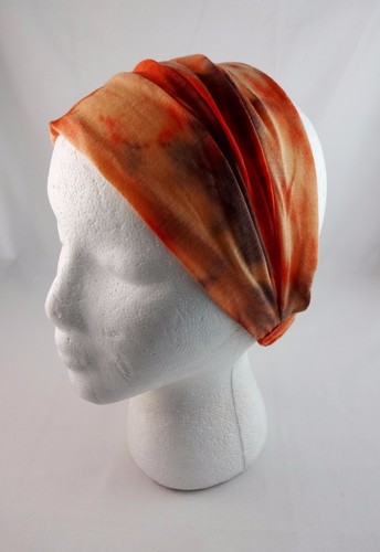 Tie Dye Headband Extra Wide Fabric Stretch Tapered Elastic Back Kerchief - Picture 3 of 15