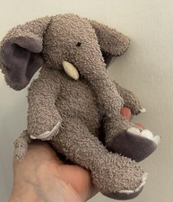 Jellycat  Vintage Riff Ruff Elephant 1999 Grey Toweling Soft Toy Beanie