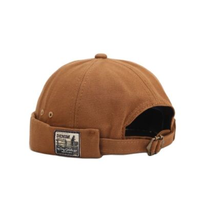  K1 Brimless Docker Cap Hat Skullcap Sailor Rolled Cuff Retro Beanie Hats Adjust