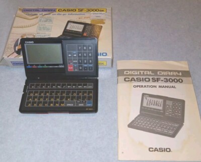 (NEW) Vtg CASIO Electronic Digital Diary SF-3000BK 18 KB Ram w Batteries in Box
