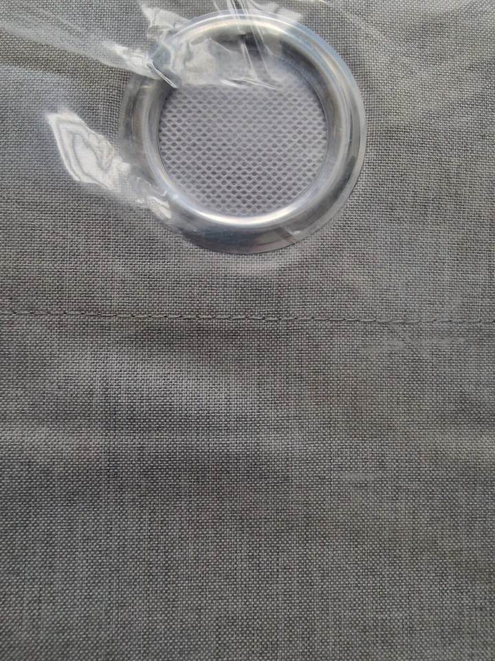 Home Essentials Plain Blackout Eyelet Curtains Dove Grey 168x229cm (920) - Image 3 of 3