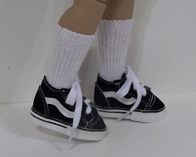Black Sneakers Stripe Tennis Doll Shoes For 14'' Ruby Red Fashion Friends (Debs)