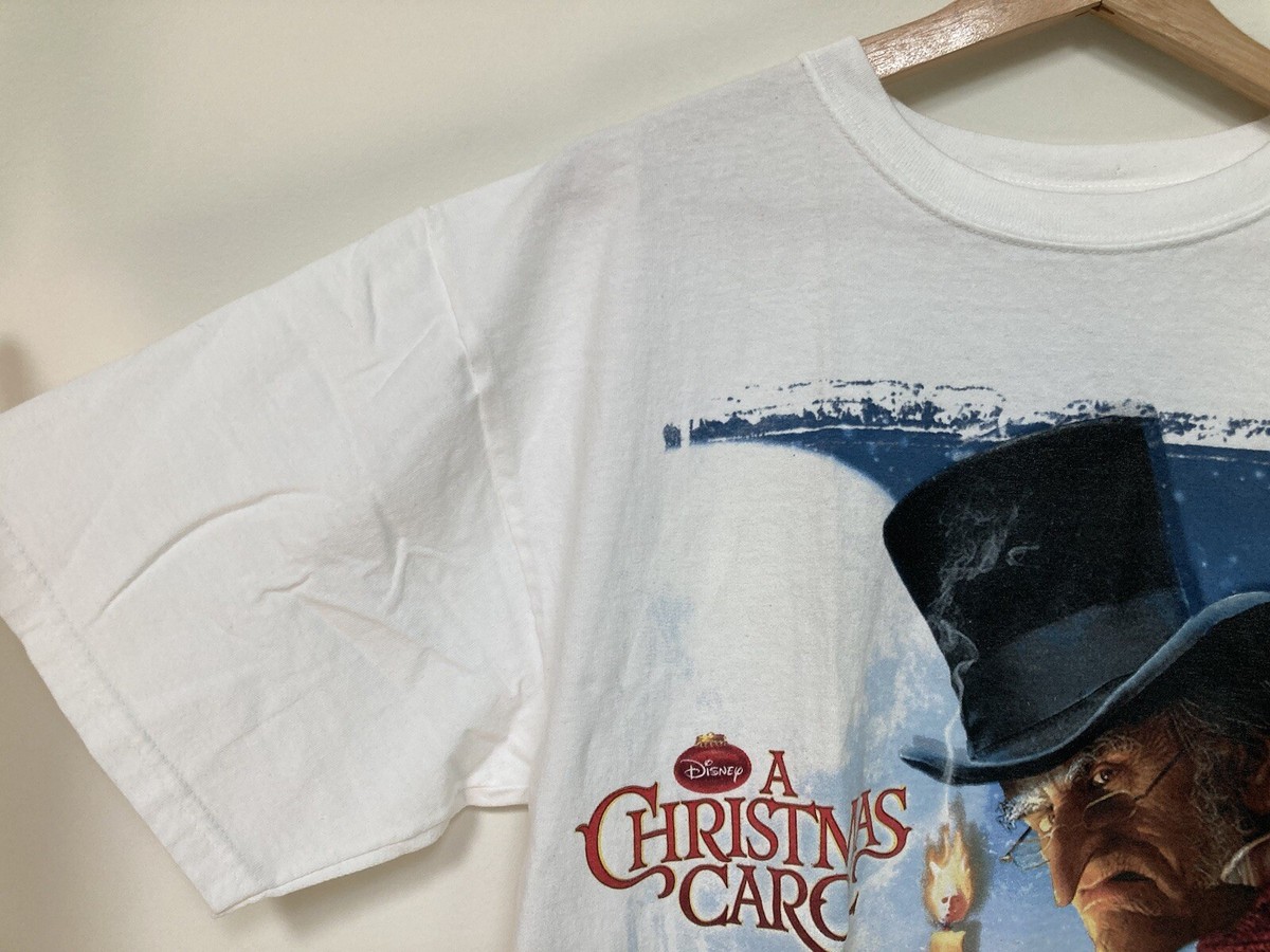 DISNEY Store Shirt Large A Christmas Carol Jim Carey Movie Promo T 