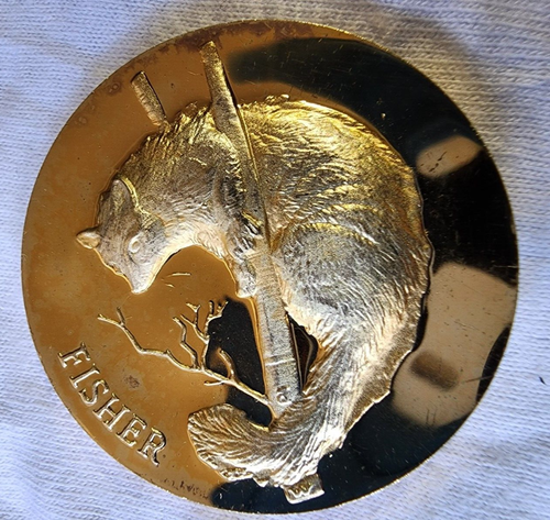 1 oz .925 Silver Round 24K EP- Fisher -Longines Wildlife Series
