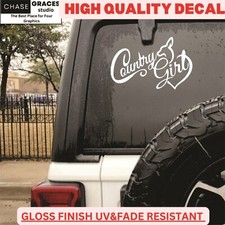 Country Girl Die Cut Decal Vinyl Bumper Sticker For Windows Cars 8 X 5.40