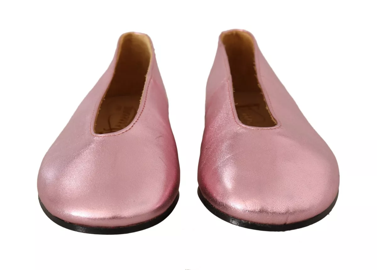 Pink leather hotsell flat shoes