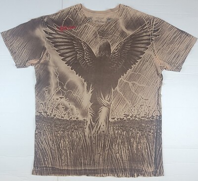 Afflication Angel in a Field Mens 2XL tshirt Vintage Wings Lightning Rare
