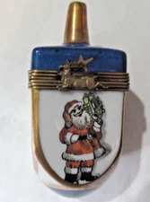 Peint Main Limoges Trinket-Christmas Spinning Top