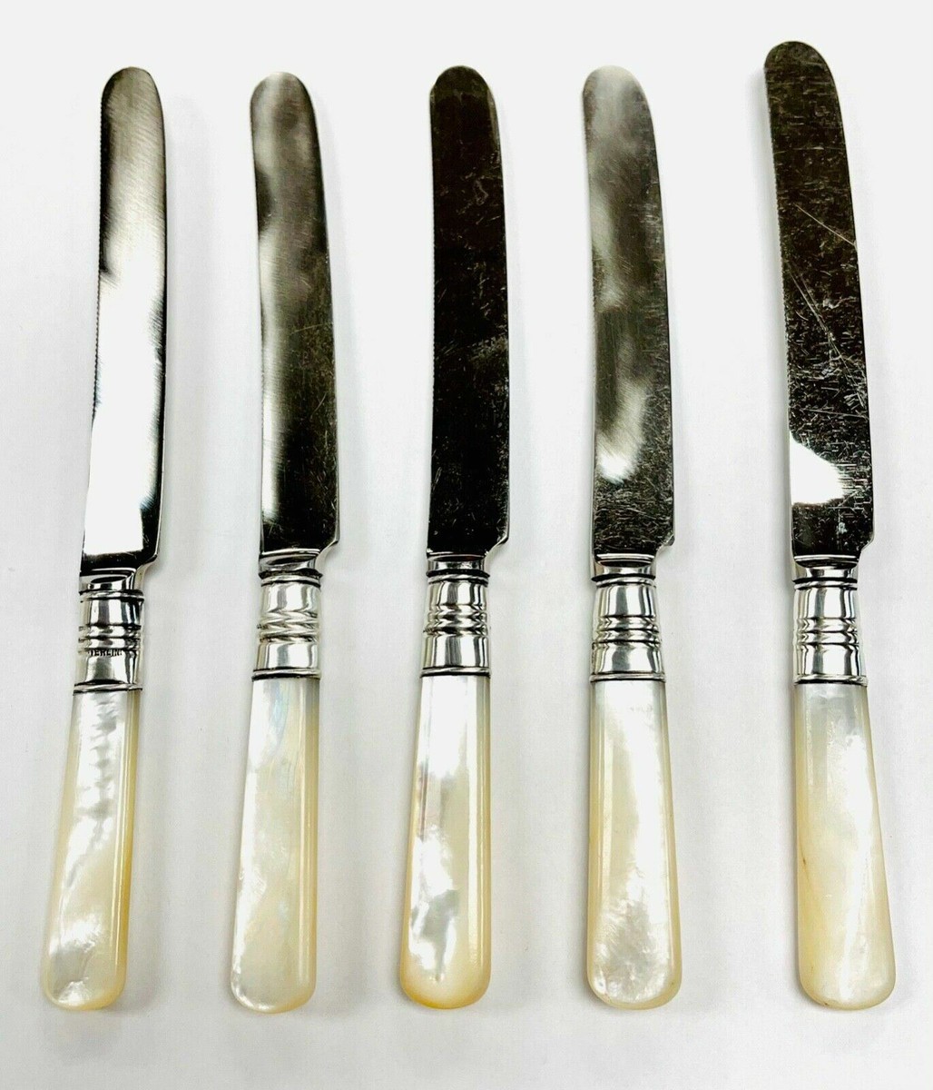 Sterling Silver ヴィンテージ マザーオブパール ナイフ Antique National Silver Co Sterling Silver Mother Of Pearl Butter