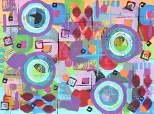 ABSTRACT 2023-432 Collectible ORIGINAL Acrylic Painting by Artist Benita Blair