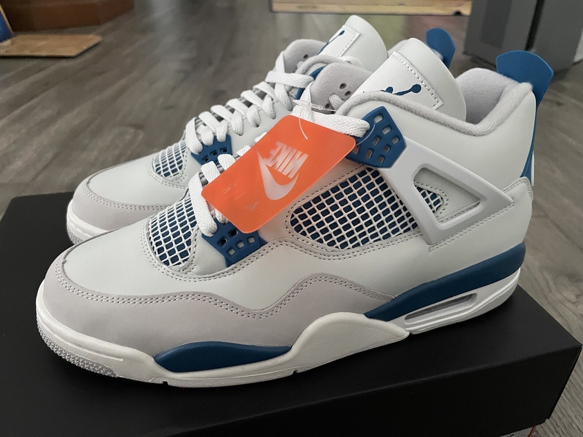 靴 NIKE AIR JORDAN 4 RETRO MILITARY BLUE Size 11.5 - Air Jordan 4 Retro 2024 Military Blue Men's