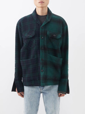 Greg Lauren Hunter Sakko in grün & blau kariert Wolle, Größe 3 - neu mit Etikett, UVP 875£