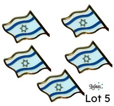 Lot 5 Israelische Flagge Anstecknadel Abzeichen Davidstern Zionist Land Staat...
