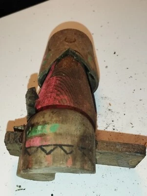 Figurine bonhomme bois peint à la main russe vintage URSS jouet artisanat - Photo 1/4