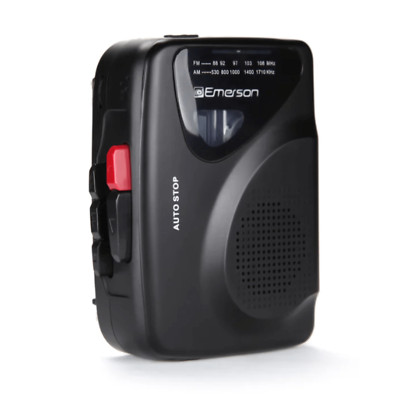 Emerson Portable Cassette Player & Recorder w AMFM Radio and Built-In Microphone