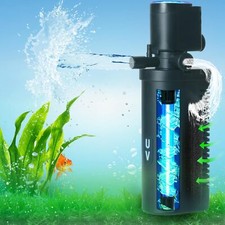158GPH Small Aquarium Filter UV Sterilizer for Aquarium for 10-45 Gallon Tank...