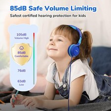 Kids' Foldable Headphones   Safe 85dB Sound, Lightweight, Comfortable  Portable