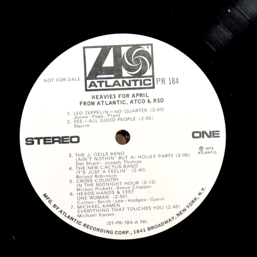 VARIOUS Heavies April - Atlantic, Atco, RSO 1973 US WL Promo only 2xLP EX/NM - Picture 4 of 4