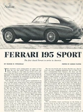 1965 Ferrari 195 Sport - Original Car Print Article J233