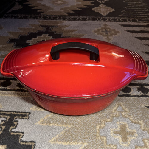 MCM Le Creuset France Futura Ray Loewy Oval Cast Iron Dutch Oven 4.5 Qt No 29 - Picture 2 of 12