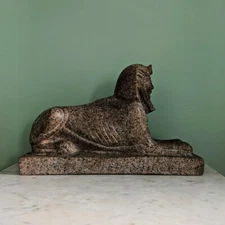 Egyptomania - Important Egyptian Sphinx, Ancient Genus - Aswan Granite Style