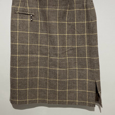Pendleton Women's Cream Brown Tartan 100 Virgin Wool Lined Pencil Skirt Sz 10P