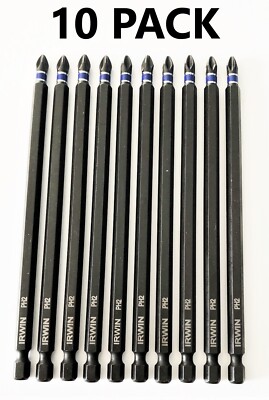 10 IRWIN 6'' IMPACT #2 PHILLIPS PH2 SCREW DRIVER BITS DRILL TIPS DRIVER 1838492