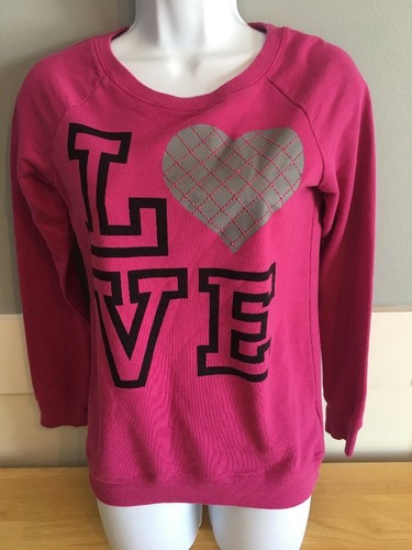 girls size xl pink love sweatshirt by green soda