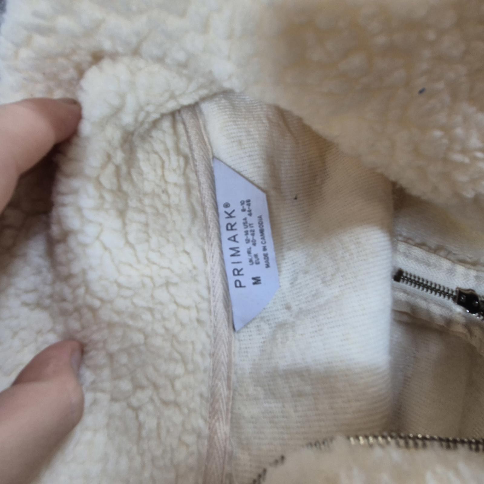Primark Women’s Fleece Jacket Beige Brown Mountain Print Quarter Zip Size image 4