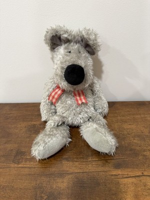 Jellycat Scruff Dog Medium 14  with bow RARE and VINTAGE 1999