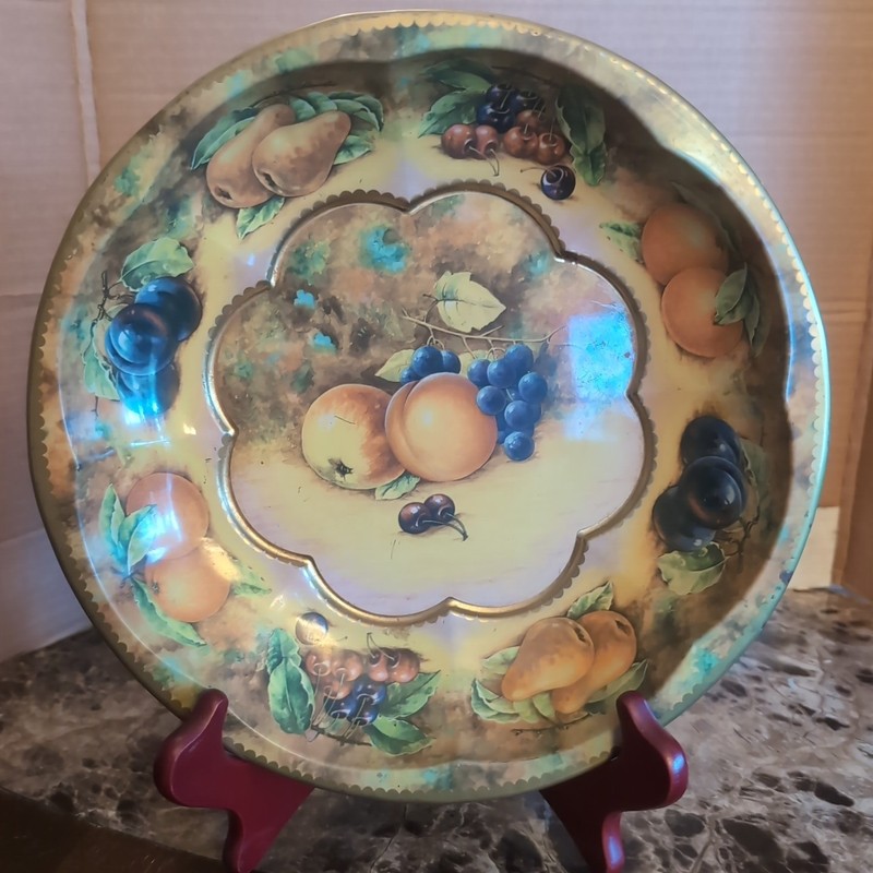VTG Daher Decorated Ware Tin Tray Fruit Still Life Made In England 10 In 