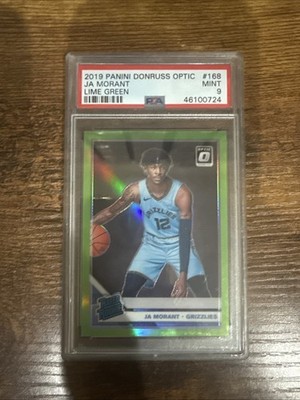 2019 Donruss Optic Ja Morant Lime Green Rated Rookie SP /149 PSA 9 Mint Low Pop!