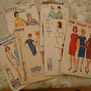 Bundle of Six Vintage Sewing patterns from 1960s Dresses & Separates Cut