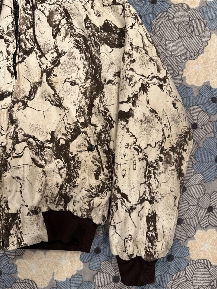 Vintage USA Made Natgear Natural Snow Birch Camo Hooded Insulated Mens M Jacket - Image 4 of 4