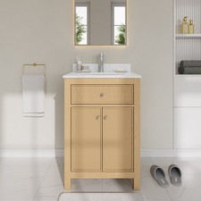 Wyndham Collection WCF9292-24S-VCA-UNSMXX Pendry 24" - Tanned Oak / Carrara