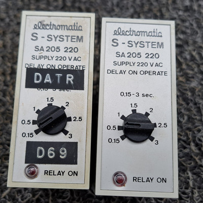 Electromatic S-System SA 205 220 Delay 0.15-3 Seconds On Operate 220V AC QTY: 2
